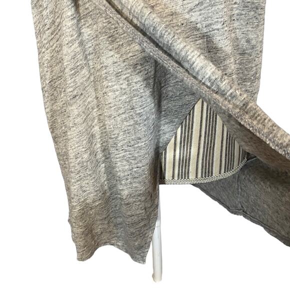 Chaser Gray Sleeveless Dropped Back Faux Wrap Style V-Neck Tank Top Women SZ M - Picture 3 of 10